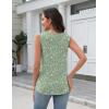 Zeagoo Tank Top for Women V Neck Loose Fit Sleeveless Summer Tops Business Casual Outfits Dressy Blouses Shirts(01 Green Flowers)