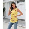 Zeagoo Tank Top for Women V Neck Loose Fit Sleeveless Summer Tops Business Casual Outfits Dressy Blouses Shirts(01 Yellow Flowers)