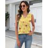 Zeagoo Tank Top for Women V Neck Loose Fit Sleeveless Summer Tops Business Casual Outfits Dressy Blouses Shirts(01 Yellow Flowers)