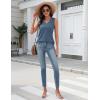 Zeagoo Tank Top for Women V Neck Loose Fit Sleeveless Summer Tops Business Casual Outfits Dressy Blouses Shirts(Haze Blue)