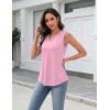 Zeagoo Tank Top for Women V Neck Loose Fit Sleeveless Summer Tops Business Casual Outfits Dressy Blouses Shirts(Light Pink)