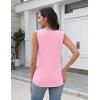 Zeagoo Tank Top for Women V Neck Loose Fit Sleeveless Summer Tops Business Casual Outfits Dressy Blouses Shirts(Light Pink)
