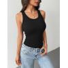 Zeagoo Tank Tops with Built in Bra for Women Sleeveless Crewneck Racerback Ribbed Fitted Tops Basic Summer Clothing 2026(1-black)