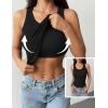 Zeagoo Tank Tops with Built in Bra for Women Sleeveless Crewneck Racerback Ribbed Fitted Tops Basic Summer Clothing 2026(1-black)