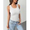 Zeagoo Tank Tops with Built in Bra for Women Sleeveless Crewneck Racerback Ribbed Fitted Tops Basic Summer Clothing 2026(1-white)