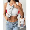 Zeagoo Tank Tops with Built in Bra for Women Sleeveless Crewneck Racerback Ribbed Fitted Tops Basic Summer Clothing 2026(1-white)