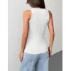 Zeagoo Tank Tops with Built in Bra for Women Sleeveless Crewneck Racerback Ribbed Fitted Tops Basic Summer Clothing 2026(1-white)