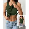 Zeagoo Tank Tops with Built in Bra for Women Sleeveless Crewneck Racerback Ribbed Fitted Tops Basic Summer Clothing 2026(Army Green)
