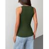 Zeagoo Tank Tops with Built in Bra for Women Sleeveless Crewneck Racerback Ribbed Fitted Tops Basic Summer Clothing 2026(Army Green)