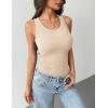 Zeagoo Tank Tops with Built in Bra for Women Sleeveless Crewneck Racerback Ribbed Fitted Tops Basic Summer Clothing 2026(Beige)