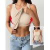 Zeagoo Tank Tops with Built in Bra for Women Sleeveless Crewneck Racerback Ribbed Fitted Tops Basic Summer Clothing 2026(Beige)