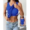 Zeagoo Tank Tops with Built in Bra for Women Sleeveless Crewneck Racerback Ribbed Fitted Tops Basic Summer Clothing 2026(Blue)
