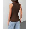Zeagoo Tank Tops with Built in Bra for Women Sleeveless Crewneck Racerback Ribbed Fitted Tops Basic Summer Clothing 2026(Brown)