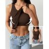 Zeagoo Tank Tops with Built in Bra for Women Sleeveless Crewneck Racerback Ribbed Fitted Tops Basic Summer Clothing 2026(Brown)