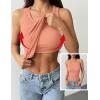 Zeagoo Tank Tops with Built in Bra for Women Sleeveless Crewneck Racerback Ribbed Fitted Tops Basic Summer Clothing 2026(Coral)