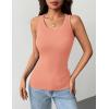 Zeagoo Tank Tops with Built in Bra for Women Sleeveless Crewneck Racerback Ribbed Fitted Tops Basic Summer Clothing 2026(Coral)