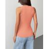 Zeagoo Tank Tops with Built in Bra for Women Sleeveless Crewneck Racerback Ribbed Fitted Tops Basic Summer Clothing 2026(Coral)