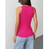 Zeagoo Tank Tops with Built in Bra for Women Sleeveless Crewneck Racerback Ribbed Fitted Tops Basic Summer Clothing 2026(Hot Pink)