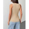 Zeagoo Tank Tops with Built in Bra for Women Sleeveless Crewneck Racerback Ribbed Fitted Tops Basic Summer Clothing 2026(Khaki)