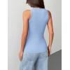 Zeagoo Tank Tops with Built in Bra for Women Sleeveless Crewneck Racerback Ribbed Fitted Tops Basic Summer Clothing 2026(Light Blue)