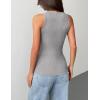 Zeagoo Tank Tops with Built in Bra for Women Sleeveless Crewneck Racerback Ribbed Fitted Tops Basic Summer Clothing 2026(Light Grey)