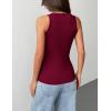 Zeagoo Tank Tops with Built in Bra for Women Sleeveless Crewneck Racerback Ribbed Fitted Tops Basic Summer Clothing 2026(Wine Red)