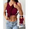 Zeagoo Tank Tops with Built in Bra for Women Sleeveless Crewneck Racerback Ribbed Fitted Tops Basic Summer Clothing 2026(Wine Red)