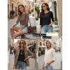 Zeagoo Women Tops 3 Pack 3/4 Sleeve Crewneck Cute Basics Tees Casual Fashion Summer Spring T Shirts Business Work Tee Top(Black-apricot-coffee)