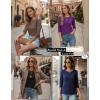 Zeagoo Women Tops 3 Pack 3/4 Sleeve Crewneck Cute Basics Tees Casual Fashion Summer Spring T Shirts Business Work Tee Top(Black-navy Blue-fuchsia)