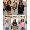 Zeagoo Women Tops 3 Pack 3/4 Sleeve Crewneck Cute Basics Tees Casual Fashion Summer Spring T Shirts Business Work Tee Top(Black-pink-grey)