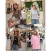 Zeagoo Women Tops 3 Pack 3/4 Sleeve Crewneck Cute Basics Tees Casual Fashion Summer Spring T Shirts Business Work Tee Top(Black-pink-grey)