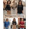 Zeagoo Women Tops 3 Pack 3/4 Sleeve Crewneck Cute Basics Tees Casual Fashion Summer Spring T Shirts Business Work Tee Top(Black-red-blue)