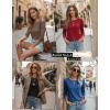 Zeagoo Women Tops 3 Pack 3/4 Sleeve Crewneck Cute Basics Tees Casual Fashion Summer Spring T Shirts Business Work Tee Top(Black-red-blue)