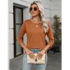 Zeagoo Women Tops 3 Pack 3/4 Sleeve Crewneck Cute Basics Tees Casual Fashion Summer Spring T Shirts Business Work Tee Top(Black-red-orange)