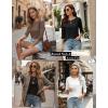 Zeagoo Women Tops 3 Pack 3/4 Sleeve Crewneck Cute Basics Tees Casual Fashion Summer Spring T Shirts Business Work Tee Top(Black-white-coffee)