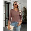 Zeagoo Women Tops 3 Pack 3/4 Sleeve Crewneck Cute Basics Tees Casual Fashion Summer Spring T Shirts Business Work Tee Top(Black-white-coffee)