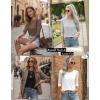 Zeagoo Women Tops 3 Pack 3/4 Sleeve Crewneck Cute Basics Tees Casual Fashion Summer Spring T Shirts Business Work Tee Top(Black-white-grey)