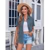 Zeagoo Womens Button Down Shirt Bust Pocket Short Sleeve Blouses Business Casual Work Tops Summer Outfits(Dark Denim Blue)