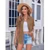 Zeagoo Womens Button Down Shirt Bust Pocket Short Sleeve Blouses Business Casual Work Tops Summer Outfits(Tan)