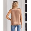 Zeagoo Women’s Silk Satin Tank Tops V Neck Casual Camisoles Sleeveless Business Work Blouses Dressy Summer Shirts(Light Coffee)
