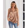Zeagoo Women’s Silk Satin Tank Tops V Neck Casual Camisoles Sleeveless Business Work Blouses Dressy Summer Shirts(Light Coffee)