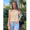 Zeagoo Womens Sweater Vest Fall 2026 Loose Fit Cape Sleeve Knit Ribbed Tank Tops with Front Pocket(Beige)