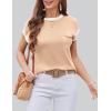 Zeagoo Womens Sweater Vest Fall 2026 Loose Fit Cape Sleeve Knit Ribbed Tank Tops with Front Pocket(Beige White Colorblock)