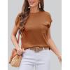 Zeagoo Womens Sweater Vest Fall 2026 Loose Fit Cape Sleeve Knit Ribbed Tank Tops with Front Pocket(Caramel)