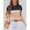 Zeagoo Womens Sweater Vest Fall 2026 Loose Fit Cape Sleeve Knit Ribbed Tank Tops with Front Pocket(Color Block)