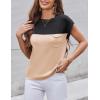 Zeagoo Womens Sweater Vest Fall 2026 Loose Fit Cape Sleeve Knit Ribbed Tank Tops with Front Pocket(Color Block)
