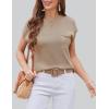 Zeagoo Womens Sweater Vest Fall 2026 Loose Fit Cape Sleeve Knit Ribbed Tank Tops with Front Pocket(Light Coffee)