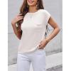 Zeagoo Womens Sweater Vest Fall 2026 Loose Fit Cape Sleeve Knit Ribbed Tank Tops with Front Pocket(Pure White)