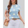 Zeagoo Womens Sweater Vest Fall 2026 Loose Fit Cape Sleeve Knit Ribbed Tank Tops with Front Pocket(White Flower)