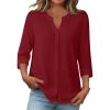 Zeagoo Button Down Shirt Women Linen Tops 2026 Red